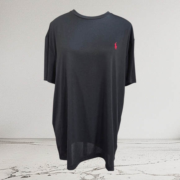 Ralph Lauren Black Tee with Red Logo Size Med - Picture 1 of 5